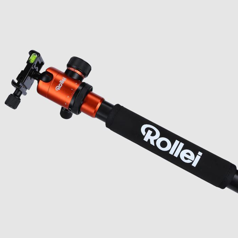 Rollei C5-i állvány + monopod + gömbfej + telefontartó adapter + táska, narancssárga