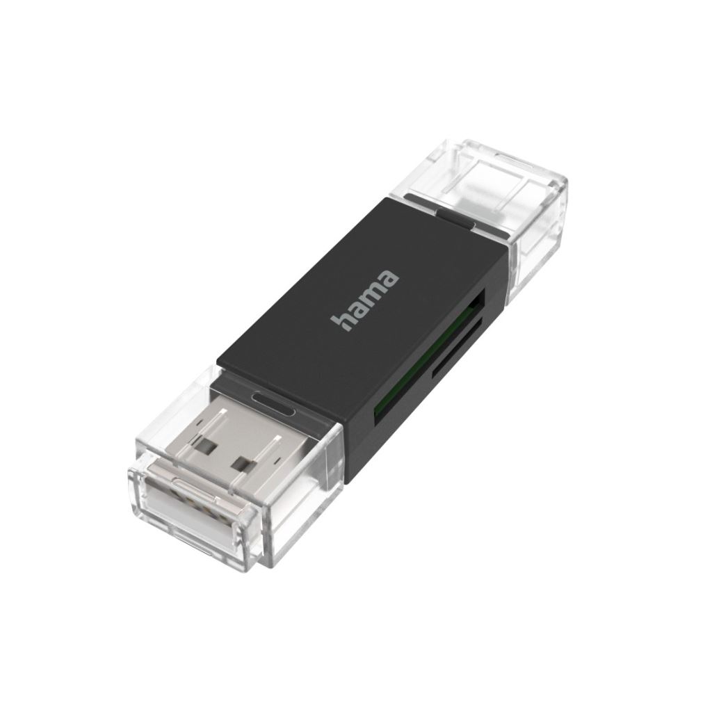 Hama USB 2.0 SD / microSD kártyaolvasó fekete (00200130)