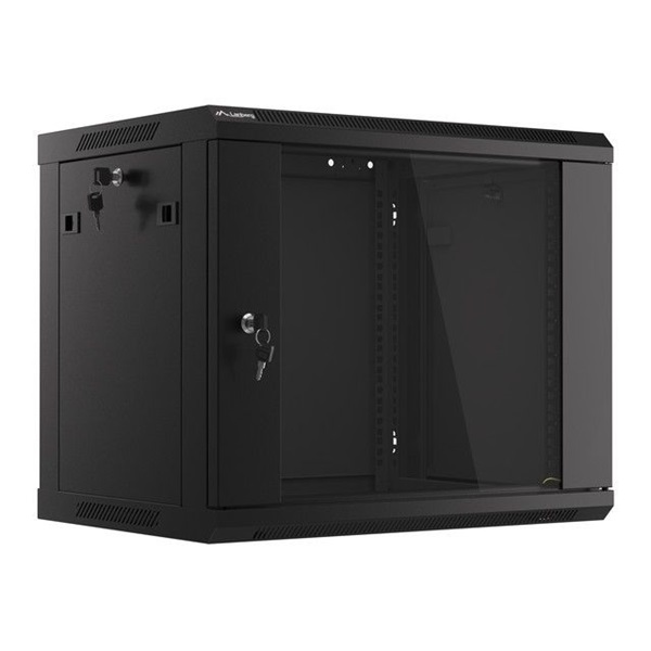 Lanberg 9U 19" fali rack szekrény 600x450mm fekete (WF01-6409-10B)