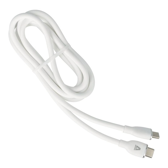 AVAX CB623 CREAMY+ Type C - Type C 60W 1,5m gyorstöltő kábel Fehér-ezüst