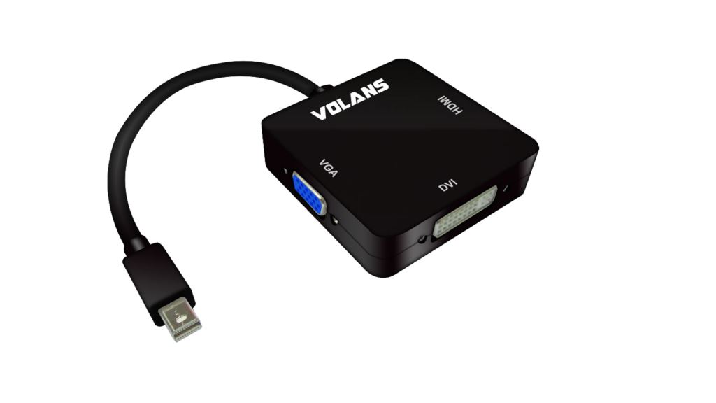 Mini DisplayPort -> DisplayPort + DVI + HDMI átalakító fekete