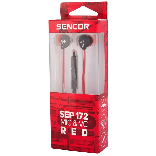 Sencor SEP 172 VCM RED fülhallgató piros