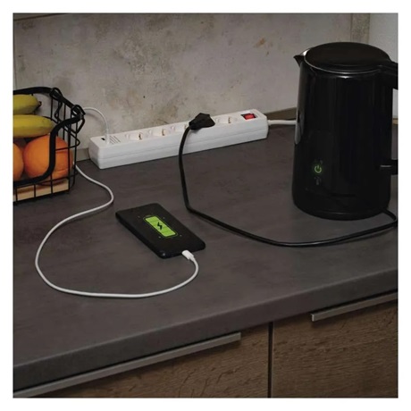Emos P1523CU 3m / 5 aljzat USB A + C / 1,5 MM2 Hosszabbító  