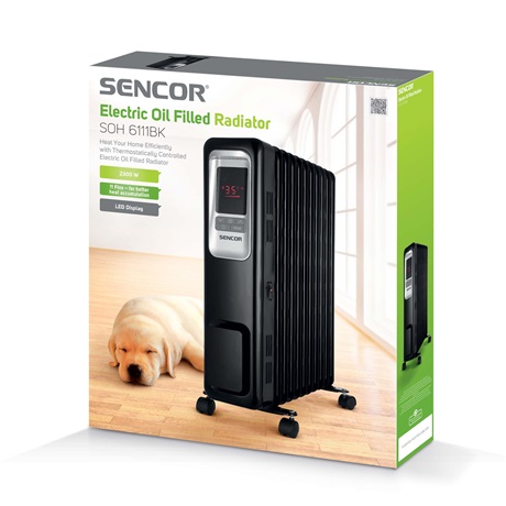 Sencor SOH 6111BK elektromos olajradiátor 11 fűtőborda fekete