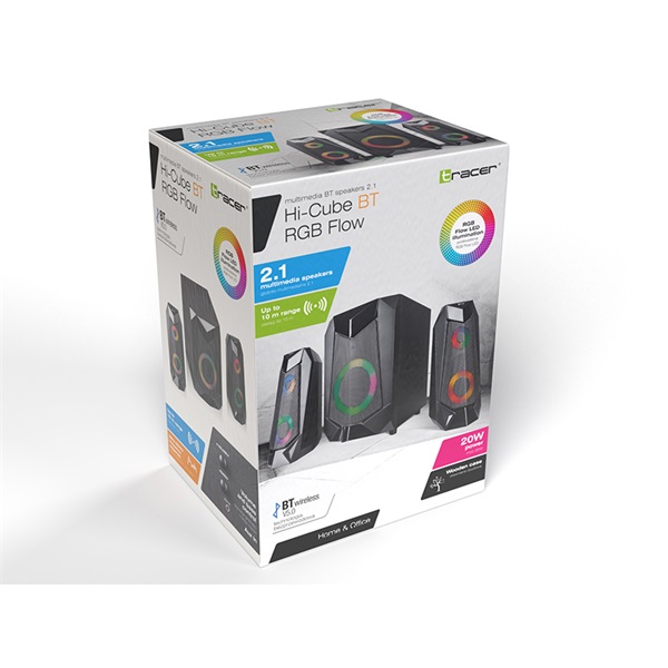 Tracer Hi-Cube RGB Flow GameZone 2.1 asztali hangszóró Tracer Hi-Cube RGB Flow GameZone 2.1 asztali hangszóró
