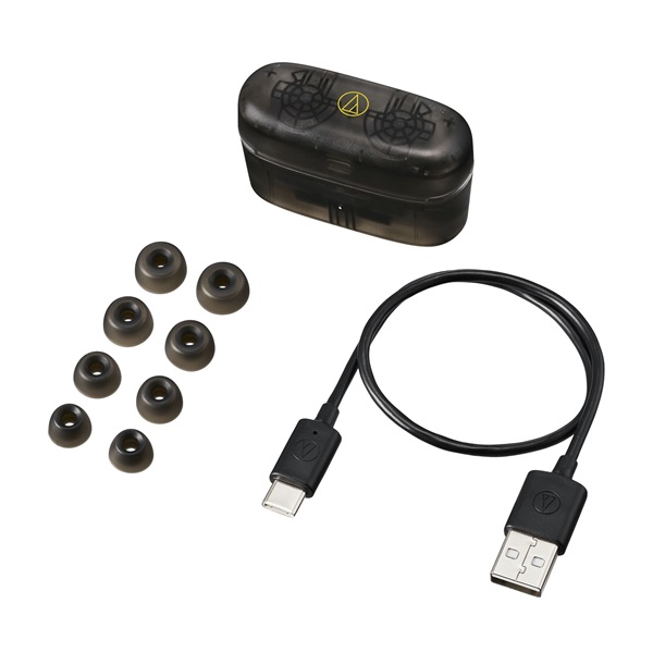Audio-Technica ATH-CKS30TW+TBK True Wireless aktív zajszűrős vezeték nélküli áttetsző fekete fülhallgató Audio-Technica ATH-CKS30TW+TBK True Wireless aktív zajszűrős vezeték nélküli áttetsző fekete fülhallgató