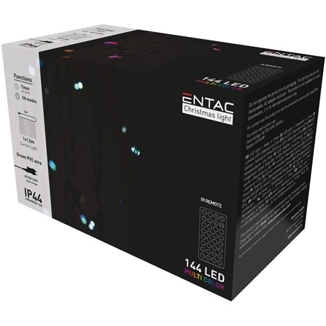 Entac ECCL-144-RGBIR FÜGGÖNY IP44 144 LED RGB 8X8 FUNKCIÓ 1X1.5M IR TÁVIRÁNYÍTÓVAL