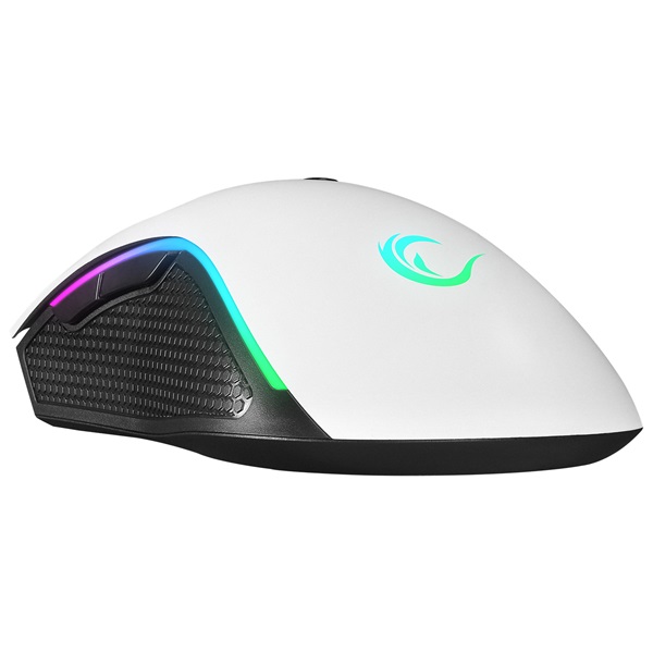Rampage  SMX-R44 V2 Macro 12800 DPI  RGB LED  1,8m fonott kábel Egér Gamer Fehér 