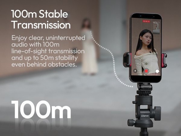 Ulanzi A200 mini csiptetős vezeték nélküli mikrofon  2db mikrofon  zajszűrés  USB-C fekete, fehér