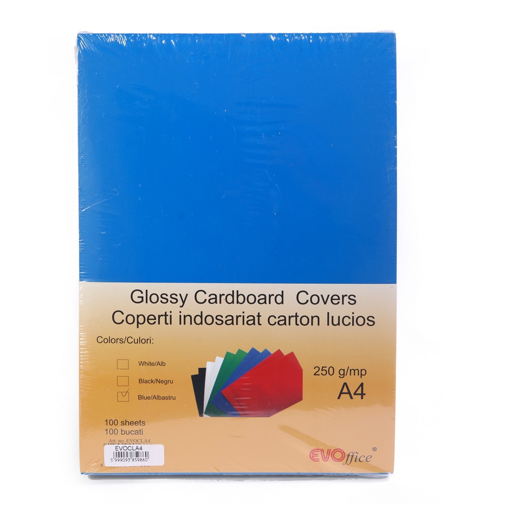 Evo Hátlap, A4, 250 g. fényes 100 db/csomag,  kék (EV8B08AB)