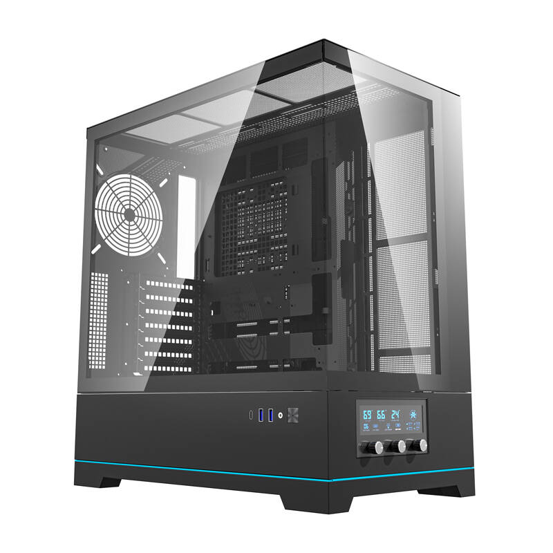 Darkflash DY451 számítógépház ventilátorok nélkül Fekete 