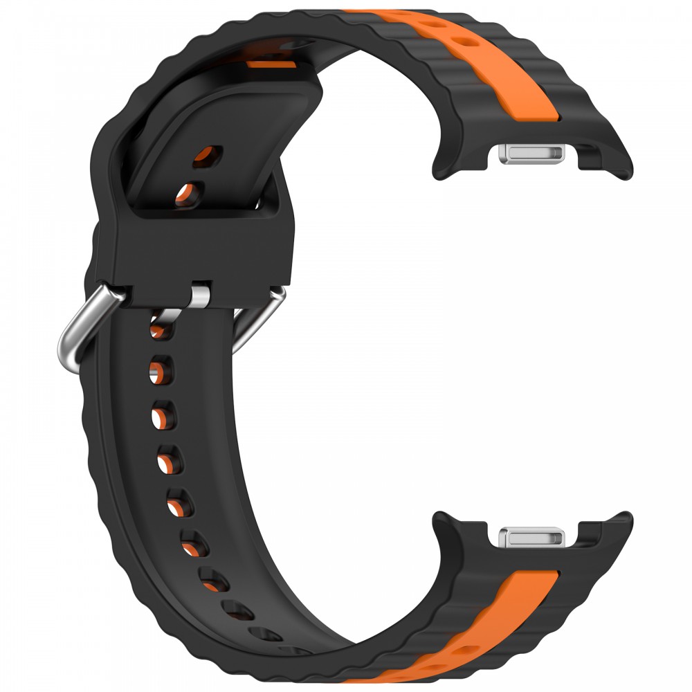 Samsung Galaxy Watch 8/Classic óraszíj narancss. csíkokkal,22mm