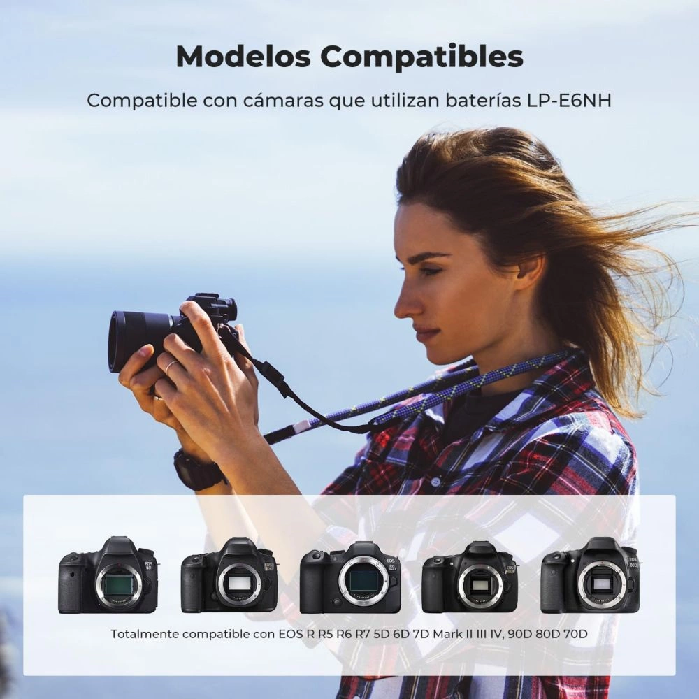 K&F Concept LP-E6NH akkumulátor, 2db, 2250mAh, USB-C csatlakozóval