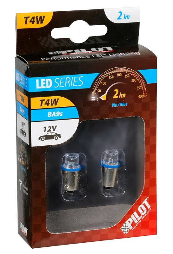 Lampa 12V BA9s (T4W) LED dióda, fehér színű, pár (0158402)