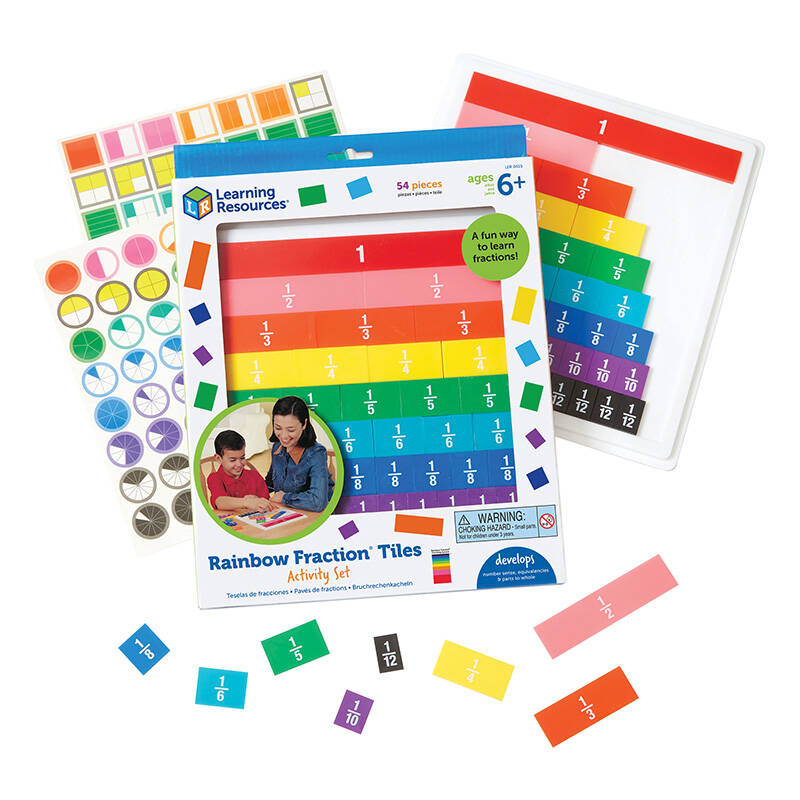 Rainbow Fraction Tiles With Tray Learning Resources LER 0615 Rainbow Fraction Tiles With Tray Learning Resources LER 0615