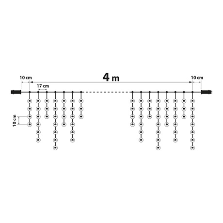 LED FÉNYFÜGGÖNY 4,2 M HIDEGFEHÉR