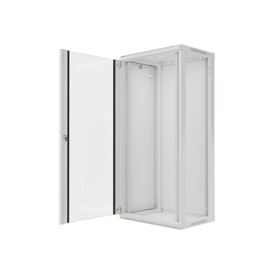 Lanberg 19" fali rack szekrény 27U/600X450 lapraszerelt, szürke V2