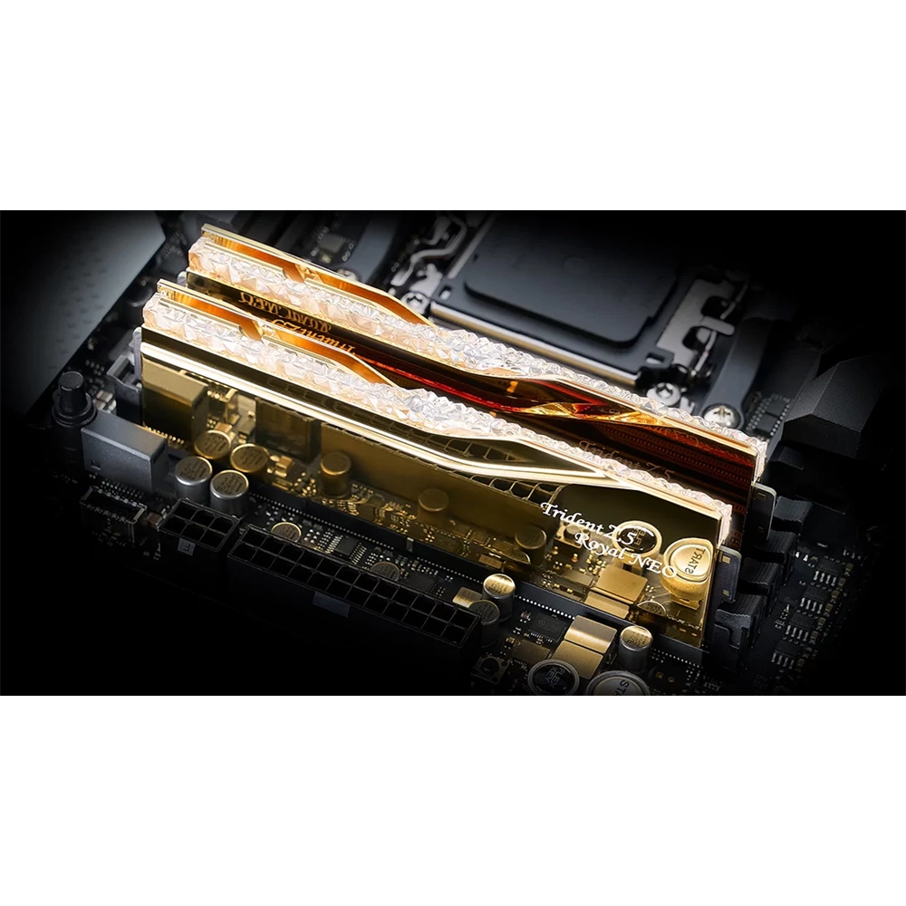 G.SKILL Trident Z5 ROYAL Neo 32GB Kit2 (2 x 16GB) DDR5 8000Mhz CL38-48-48-128 1.45V Memória Arany