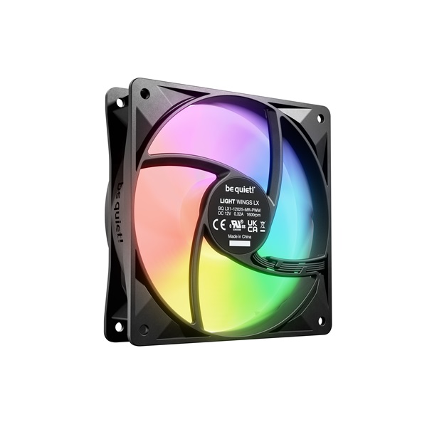 Be Quiet! 12cm  LIGHT WINGS LX 120mm PWM  RGB  25,5dB Cooler Fekete 