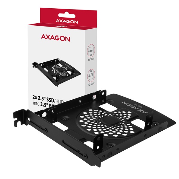 Axagon RHD-P25 2x2.5"->3.5"/PCI beépítő keret fekete