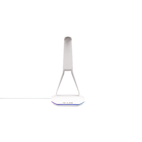 The G-Lab   K STAND HYDROGEN W fehér 2xUSB3.0  1xUSB-C  műanyag  RGB Fejhallgató állvány
