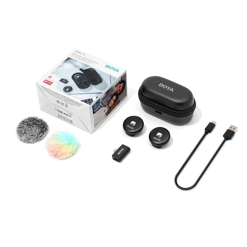 Boya Omic-D 2.4GHz Ultrakompakt vezetéknélküli szett (iOS 1+2 Töltődoboz) Fekete Boya Omic-D 2.4GHz Ultrakompakt vezetéknélküli szett (iOS 1+2 Töltődoboz) Fekete