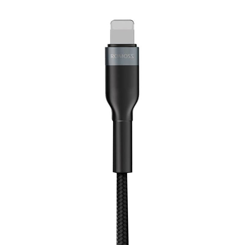 USB cable for Lightning Romoss CB12B 2.4A 1m (black)