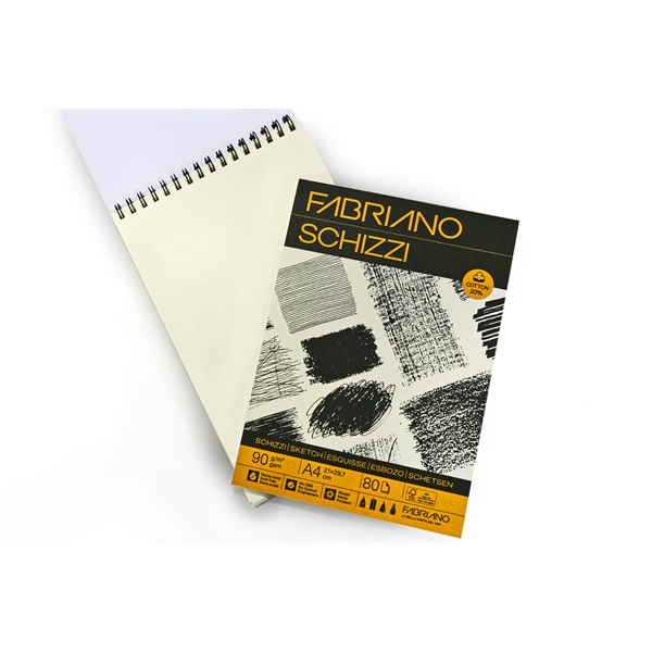 Fabriano Sketch 90 g A4 80 lap spirál rajz- és vázlattömb Fabriano Sketch 90 g A4 80 lap spirál rajz- és vázlattömb