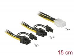 Delock 1 x PCI Express 6 tűs > 2 x PCI Express 8 tűs (6+2) kábel 15cm (85452)