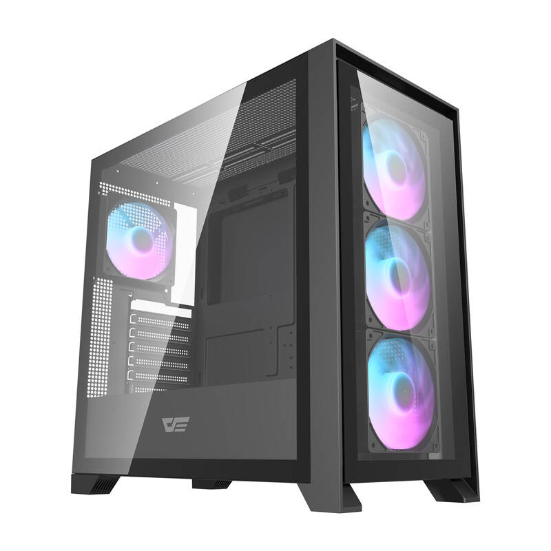 Darkflash DRX90 Glass számítógépház Fekete 