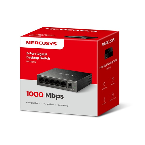 MERCUSYS MS105GS 5x1000Mbps Fémházas Asztali Switch MERCUSYS MS105GS 5x1000Mbps Fémházas Asztali Switch