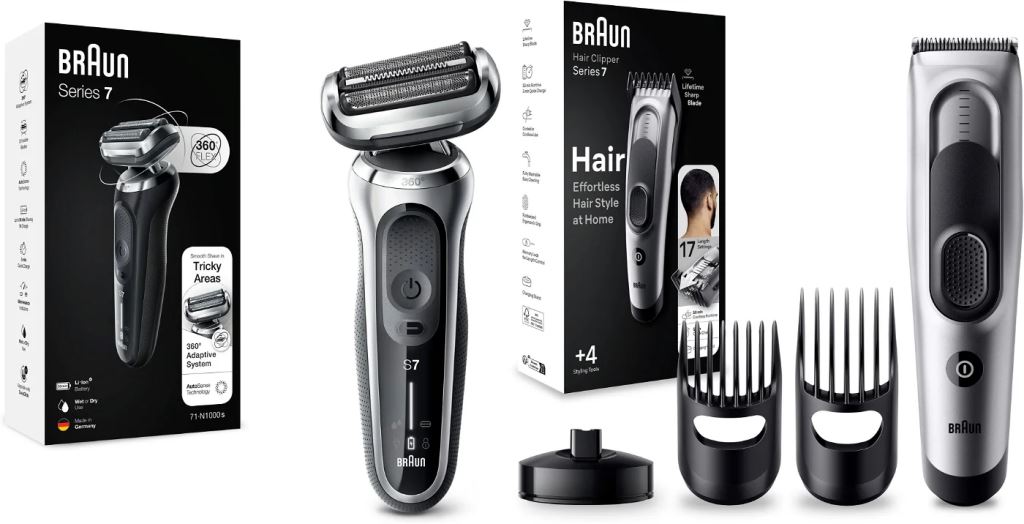 Braun Series 7 71-S1000s elektromos borotva + Braun Series 7 HC7390 trimmer