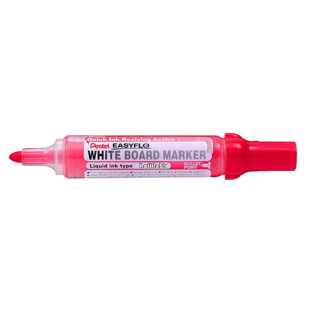 Pentel Táblamarker 2mm, kerek, utántölthető  Easyflo piros (MW50M-BO)