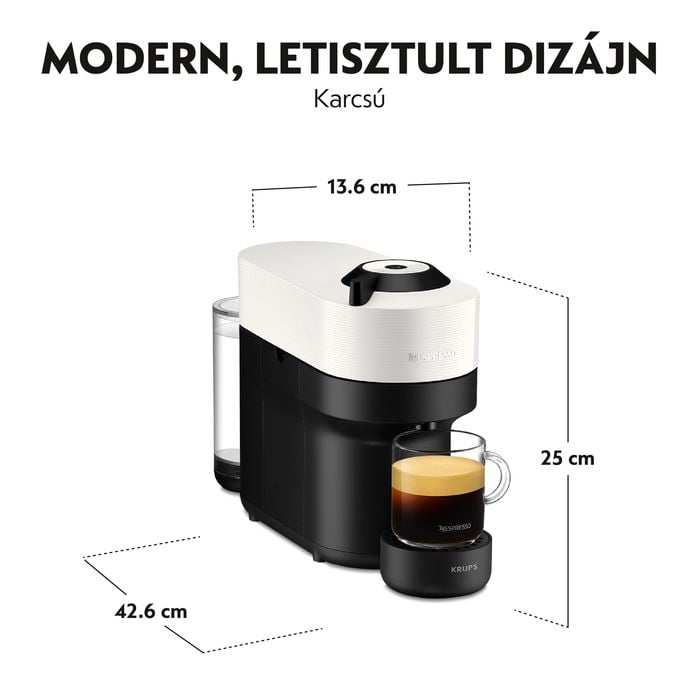 Krups XN920110 Vertuo Pop kávéfőző kókuszfehér-fekete Krups XN920110 Vertuo Pop kávéfőző kókuszfehér-fekete