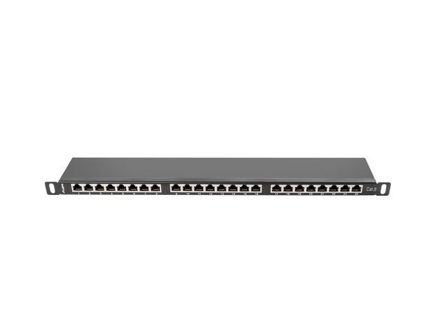 Lanberg Patch panel CAT6 UTP 24 PORT 0.5U 19" árnyékolt fekete (PPS6-0024-B)