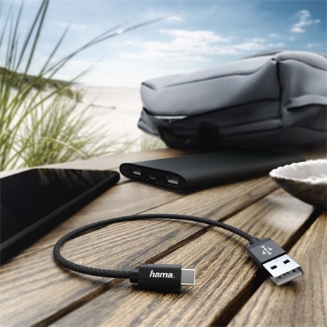 Hama 178281 ADATKÁBEL USB TYPE-C,  0,2M, FEKETE