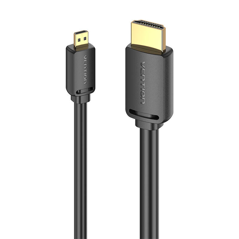 HDMI-D Male to HDMI-A Male 4K HD Cable 3m Vention AGIBI (Black) HDMI-D Male to HDMI-A Male 4K HD Cable 3m Vention AGIBI (Black)