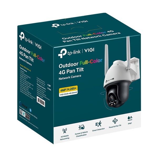 TP-LINK VIGI C540-4G(4MM) 4megapixel 4mm Objektív 3G/4G SIM slot IP & Wi-Fi-s Kamera kültéri éjjellátó TP-LINK VIGI C540-4G(4MM) 4megapixel 4mm Objektív 3G/4G SIM slot IP & Wi-Fi-s Kamera kültéri éjjellátó