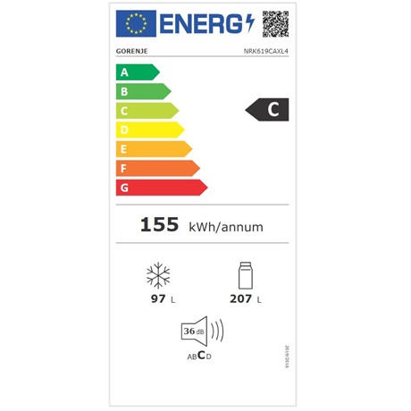 Gorenje NRK619CAXL4 Alulfagyasztós hűtőszekrény