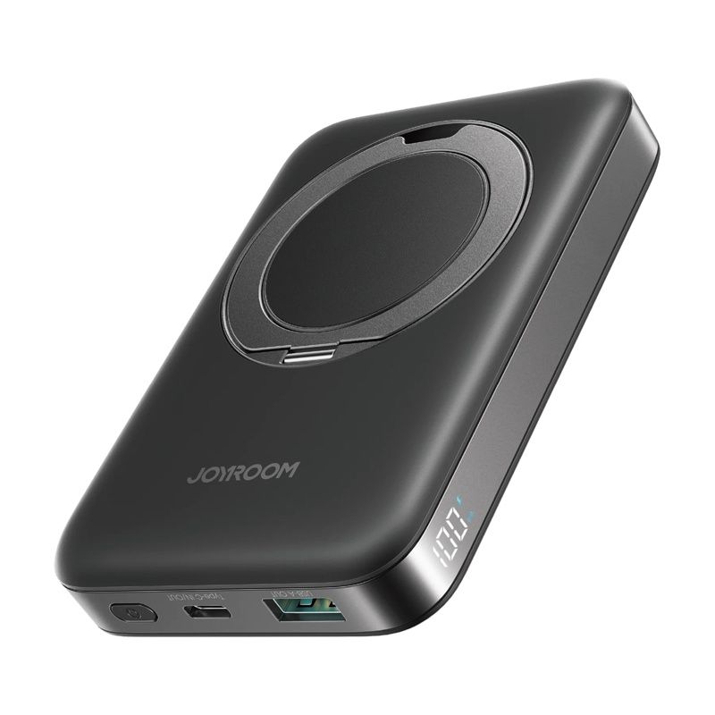 Joyroom mágneses vezeték nélküli powerbank JR-PBM12 22.5W fogantyúval Fekete 