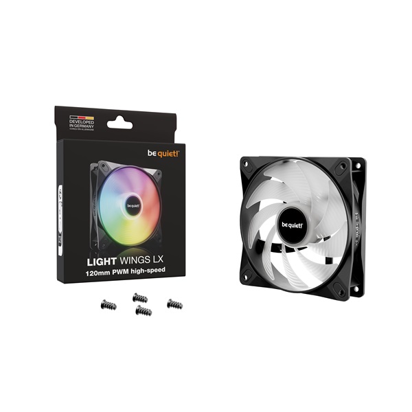 Be Quiet! 12cm LIGHT WINGS LX 120mm PWM high-speed RGB 2100rpm 30,9dB Cooler Fekete Be Quiet! 12cm LIGHT WINGS LX 120mm PWM high-speed RGB 2100rpm 30,9dB Cooler Fekete