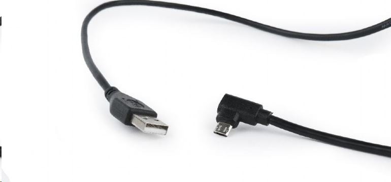 Gembird Cablexpert Double-sided Micro-USB -> USB 2.0 AM kábel 1.8 m, hajlított, fekete (CCB-USB2-AMmDM90-6) Gembird Cablexpert Double-sided Micro-USB -> USB 2.0 AM kábel 1.8 m, hajlított, fekete (CCB-USB2-AMmDM90-6)