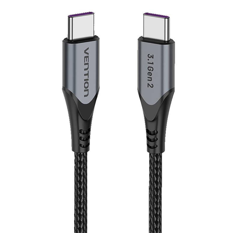 USB-C-USB-C 100W Vention TAHHF 5A 1m USB 3.1 Gen2 4k kábel (szürke)