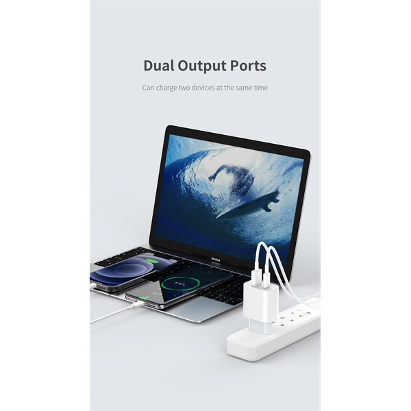 Recci RC-47 PD 20W USB A QC 3.0+Typec hálózati gyorstöltő