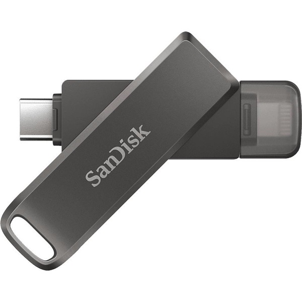 Pen Drive 256GB Type-C / Lightning SanDisk iXpand Flash Drive Luxe fekete (SDIX70N-256G-GN6NE / 186554)