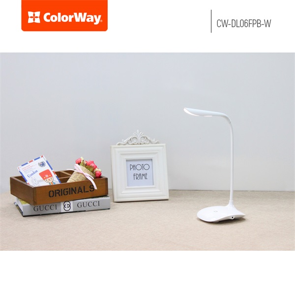 COLORWAY CW-DL06FPB-W Asztali LED lámpa beépített akkumulátor  Fehér 