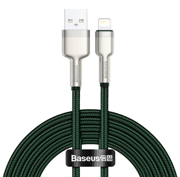Baseus Cafule USB-Lightning kábel, 2.4A, 2m, zöld (CALJK-B06)