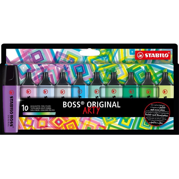 STABILO BOSS ORIGINAL ARTY hideg színek 10 db/csomag szövegkielemő készlet STABILO BOSS ORIGINAL ARTY hideg színek 10 db/csomag szövegkielemő készlet