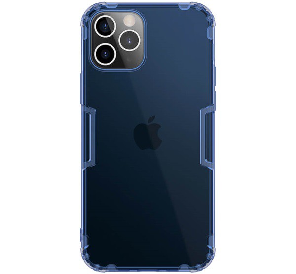 NILLKIN NATURE szilikon telefonvédő (közepesen ütésálló, légpárnás sarok, 0.6 mm, ultravékony) SÖTÉTKÉK [Apple iPhone 12 Pro]