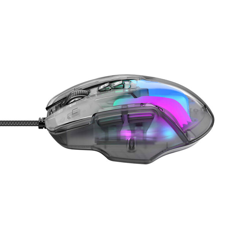 Havit MS1011SE vezetékes gamer  egér átlátszó-fekete 